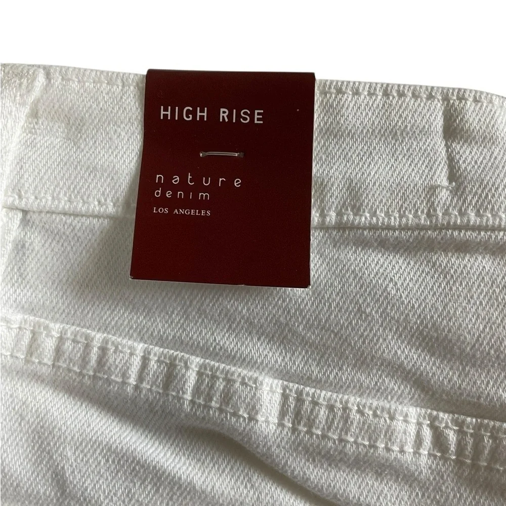 Nature Denim White High-Waisted Shorts Size Small
